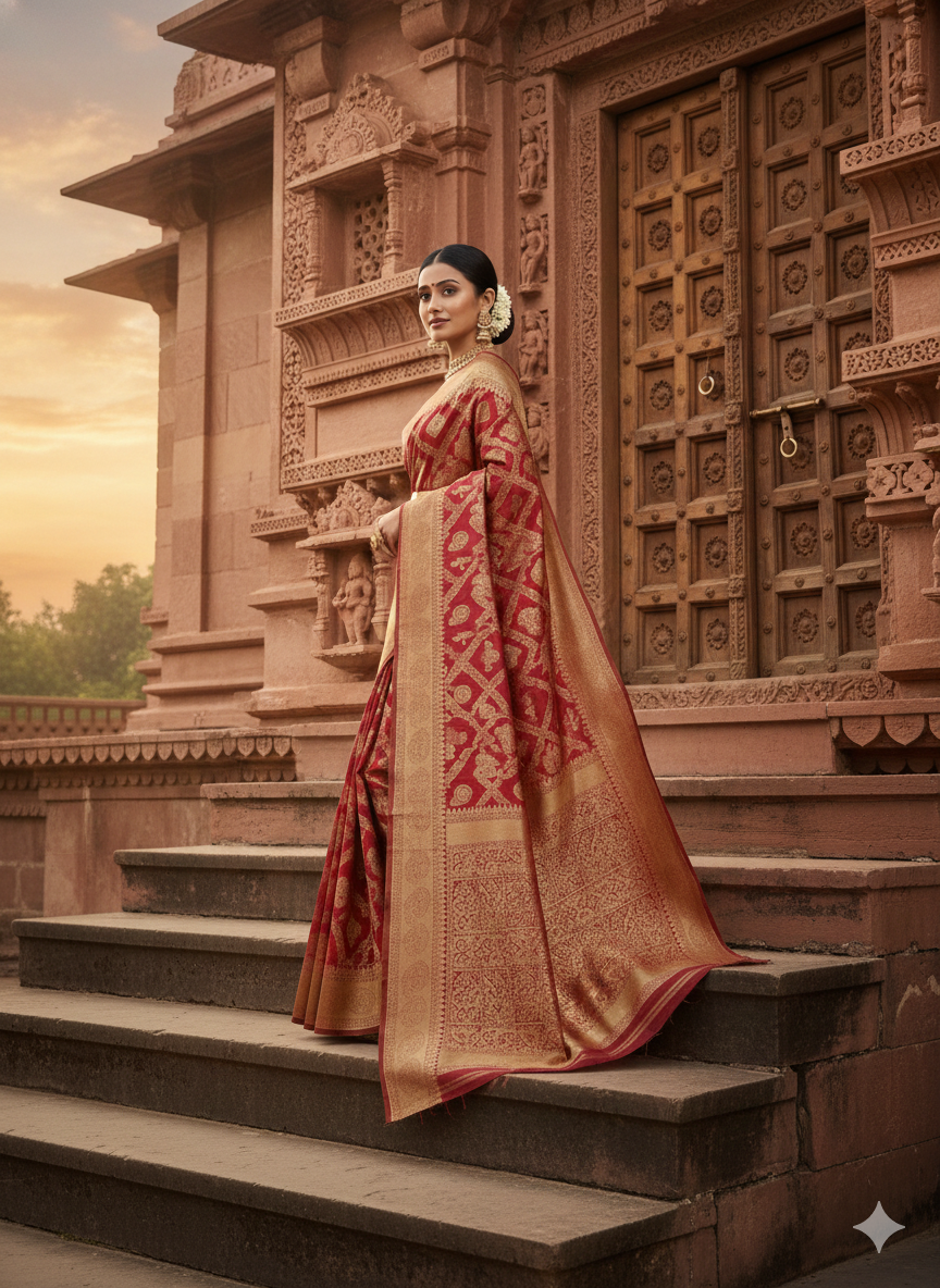 The Empress Crimson Banarasi