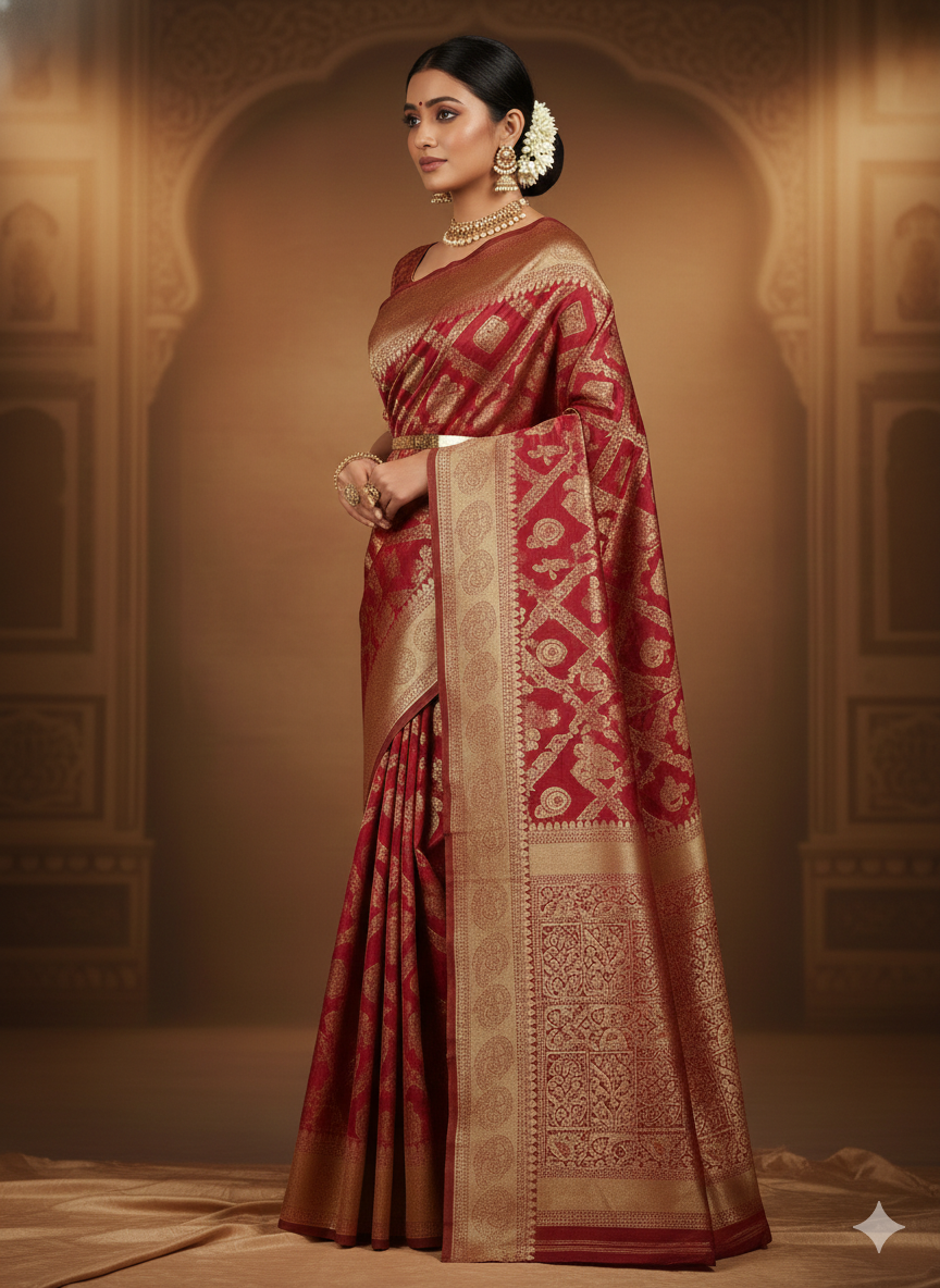 The Empress Crimson Banarasi